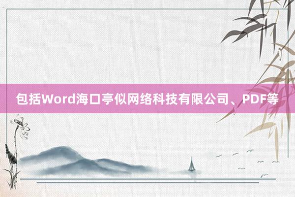 包括Word海口亭似网络科技有限公司、PDF等