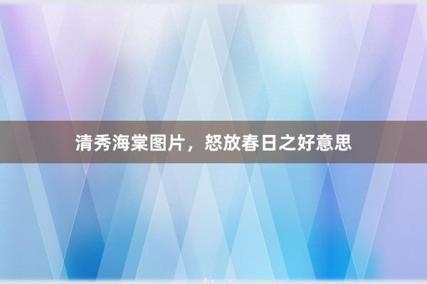 清秀海棠图片，怒放春日之好意思